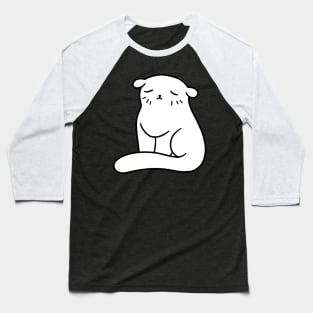 Floppy Eared White Cat Baseball T-Shirt